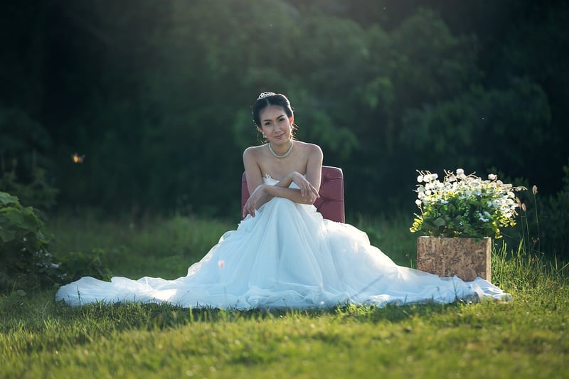 Celestial-themed wedding attire